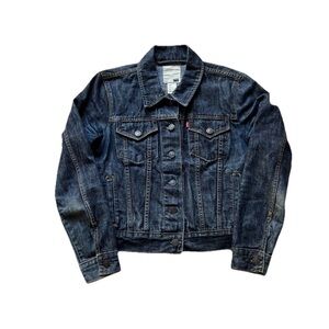 Levis Womens Type 3 Denim Trucker Dark Wash Jacket Size Small